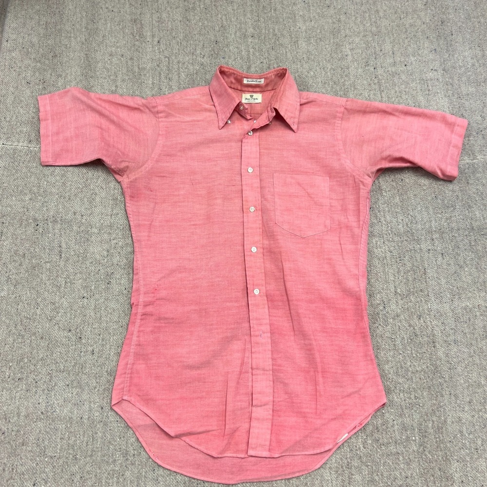 Vintage House Of Yorke Button Up Shirt‎ Mens Large Pink 1960s